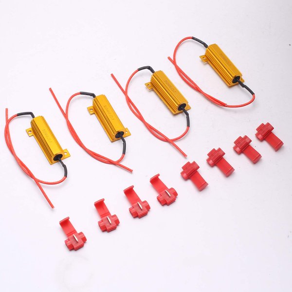 DEVMO 4pcs Load Resistor 50W 6RJ 6ohm LED Decoder FIX Hyper Flash Turn Signal Blinker Brake Steering Light For LED Conversion Kit