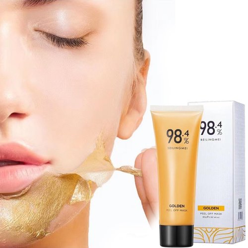 TIMLIFE 2PCS Gold Peel Off Mask, 24k Gold Face Mask, 24K Gold Peel Off Mask, Anti-Aging Gold Face Mask for Moisturizing Removes Blackheads
