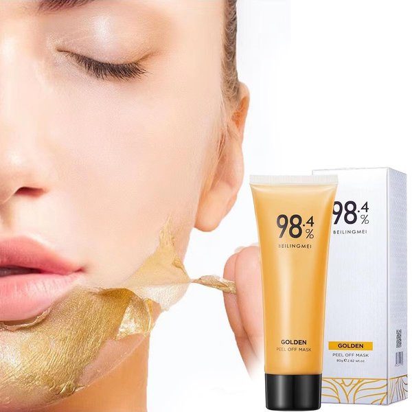TIMLIFE 2PCS Gold Peel Off Mask, 24k Gold Face Mask, 24K Gold Peel Off Mask, Anti-Aging Gold Face Mask for Moisturizing Removes Blackheads