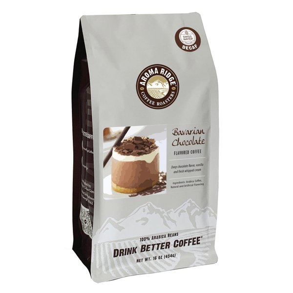 Bavarian Chocolate SWP Decaf Coffee, 1 lb Whole Bean FlavorSeal Vacuum Bag