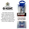 Kent KFM4 Anti-Static Hair Brush for Men - Folding Mini Hairbrush for Frizz-Free Styling and Daily Grooming, Made in England