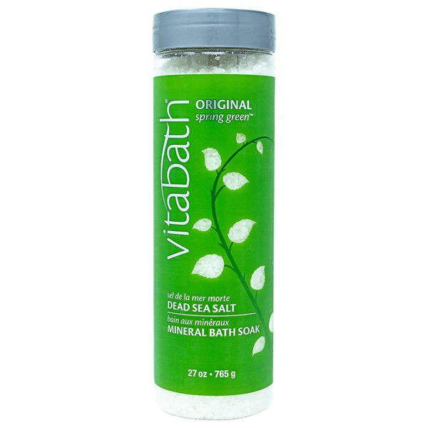 Vitabath Original Spring Green Mineral Bath Soak Reviving Muscle Recovery, Soreness, Tension Relaxing Dead Sea Salts & Skin Nourishing Botanical Oils for Women & Men - Cruelty-Free - 27 oz