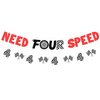 Sursurprise Need Four Speed Birthday Decorations, Need Four Speed Banner Checkered Flag Banner Kit, Race Car Theme 4th Birthday Party Supplies for Boys