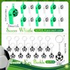 120 Pieces Sport Party Favors Set, Soccer Basketball Football Baseball Goodie Bag Fillers, Toy Whistle Silicone Bracelet Luminous Tattoo Sticker Keychain for Sports Party Supplies (Soccer Style)