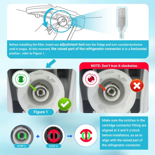 AQUA CREST LT1000PC ADQ747935 Replacement for LG® LT1000P®/PC/PCS ThinQ® Refrigerator Water Filter, LMXS28626S, LFXS26973S, MDJ64844601, ADQ74793501, ADQ74793502 and LT120F® Air Filter, 3 Combo