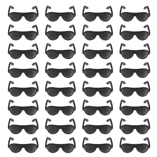 Gadpiparty 120 Pcs Mini Sunglasses for Dolls Black Sunglasses Doll Costume Accessories Doll Dress Up Cosplay Accessories Doll DIY Sunglasses for Dollhouse Crafts