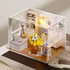 piberagi DIY Miniature Dollhouse Kit, 1:32 Scale Creative Room Mini Wooden Christmas Doll House with Furniture Plus Dust Proof for Kids Teens Adults(Study Room)