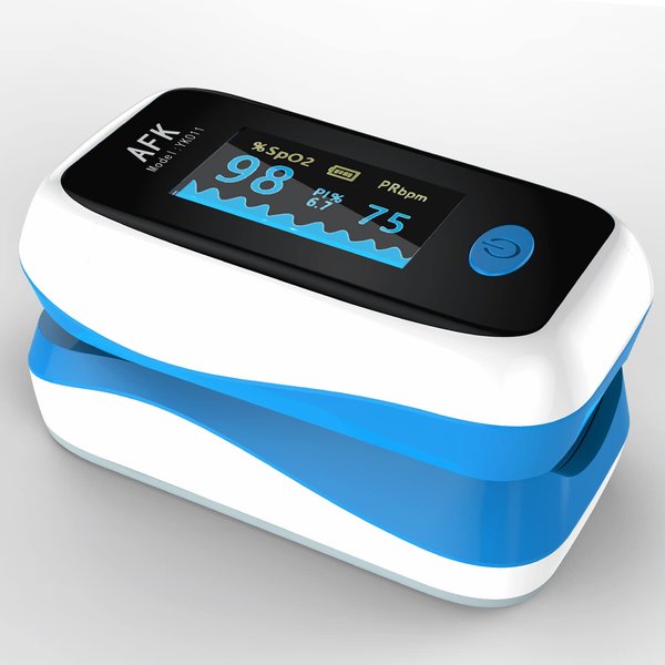 iNurse Fingertip Pulse Oximeter Blood Oxygen Saturation Monitor, Blood Oxygen Saturation Monitor for Heart Rate,Fingertip Pulse Oximeter (Off-White with BLUE)