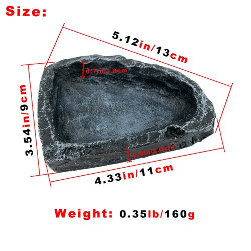 Reptile Water Dish Food Bowl, 2 Pack Reptile Feeding Dish Corner Bowl, Reptile Terrarium Bowls for Bearded Dragon Lizard Frog Gecko Tortoise Hermit Crab