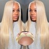 613 Lace Front Wig Human Hair 5x5 Wear and Go Glueless Wigs Human Hair Pre Plucked Pre Cut Blonde Wig Human Hair 613 Straight Wigs Human Hair 180% Density (28inch,5X5 613 Straight Wigs)