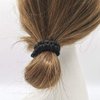 MAXFEEL 100% Pure Muberry Silk Hair Scrunchie Small Silk Scrunchy Skinny Hair Ties scrunchie holder for Breakage Prevention Black 3 Pack