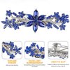 Crystal Hair Barrettes, Rhinestone Flower Hairpins Hair Clips, Sparkly Austrian Hairgrip Hair Headwear Accessories for Women Girls (Blue)