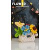 Illumely Mini Building Blocks Flower Set, DIY Micro 3D Building Toy Bricks Christmas (White 824pcs)