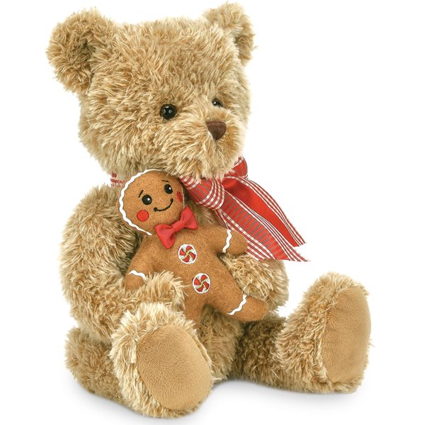 Bearington Ginger & Brad Gingerbread Christmas Bear Plush, 15 Inch Christmas Teddy Bear, Ideal Christmas Bear Gift for Toddlers, Kids & Teens