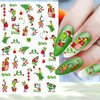 6 Sheets Christmas Nail Art Stickers, 3D Christmas Nail Decals, Funny Cartoon Design Holiday Self-Adhesive Christmas Nail Decoration Accessories for Women Girls Kids