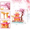 Geniteen Architecture Flower Building Block Set, Tree House Micro Building Blocks 1810 PCS Creative Cherry Blossom Mini Bricks