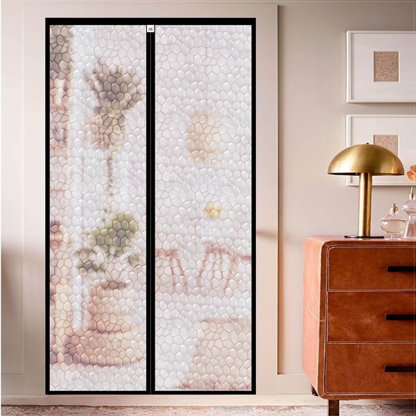 CHIYUNS Magnetic Thermal Insulated Door Curtain 34 x 81.6 Inch, Fit Door Size 32 x 80 Inch, Transparent Door Cover, Keep Warm in Winter Cool in Summer, Self Sealing, Pet and Kid Friendly
