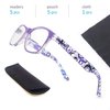 OLOMEE Reading Glasses Women +2.00 Floral Print Square Women's Readers Cheaters Glasses 5 Pack W/Spring Hinge Lightweight Comfortable Fit