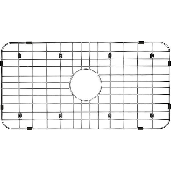 SANNO Kitchen Sink Grate Stainless Steel Sink Protector for Kitchen Sink, Grid Sink Protector Kitchen Sink Rack for Bottom of Sink,Center Drain Sink Bottom Grid,25"L X 12.8"W