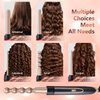Erokicysh Wand Curling Iron 5 in 1 Hair Curling Wand Set Instant Heat Up 5 Interchangeable Ceramic Hair Wand Curling Iron Beach Waver Long Hair Curlers Iron 0.35-1.25 Inch Short Hair Crimper Women