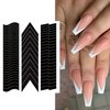 MOLILON 1185pcs French Tip Nail Guides Nail Stickers French Nail Tips Guides Self-Adhesive Moon V-Shaped French Manicure Strip for Edge Auxiliary Stickers DIY Stencil Tools 30 Sheets