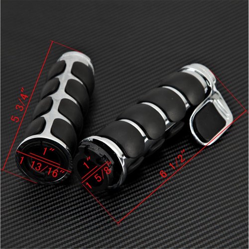 INNOGLOW Motorcycle Handlebar Grips 1" 26mm Non-Slip Hand Grip with Throttle Assist for Harley Kawasiki Suzuki Cruisers Motorbikes Choppers