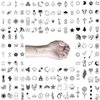 OohFaice Small Temporary Tattoos for Adult Women, Tiny Semi Permanent Fake Tattoo, Long Lasting Waterproof Realistic Temp Tattoo for Teen Girl, 10 Sheets Stickers with Plant Based Ink, Black A