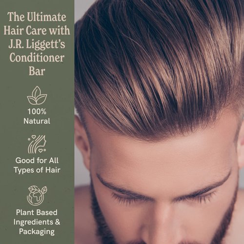 J·R·LIGGETT'S Hair Conditioner Bar | Plant Based Ingredients | Zero Waste Biodegradable, Sulfate & Cruelty Free | Leaves Hair Healthy, Clean, Soft and Conditioned | Eco Friendly 3 Pack 1.75oz
