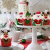 24 Pack Santa Deer Snowman Cupcake Toppers and Wrappers for Christmas Party Supplies(packingmaster)