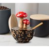 Mushroom Salt Cellar With Lid and Spoon Ceramic Salt Box Brown Salt Holder With Lid Salt Container Salt Bowl Salt Dish With Bamboo Spoon