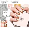 12 Sheets Black Music Notes Nail Stickers for Nail Arts, 3D Nail Decals Self-Adhesive Nail Art Supplies for Nail Designer, Nail Tattoos for Women Girls, pegatinas para uñas with Musical