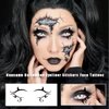 4 Pcs Halloween Eyeliner Stickers Face Tattoos Scary Spider Skull Bat Witch Eye Shadow Black Makeup for Women Party Decorations (Black Style1)