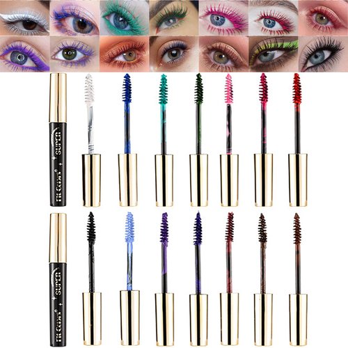 RoseFlower Colored Mascara Sets, 14 Color Waterproof Colorful Mascara Gift Set, Long lasting Thick Mascara Rainbow Color for Eyelash Eye Makeup - Perfect for Day or Night Stage, Costume Makeup