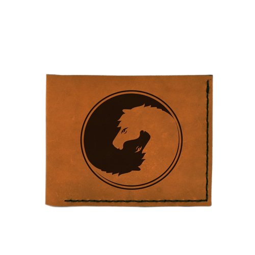 VietsWay Men's Head Horse Yin Yang Handmade Genuine Leather Trifold Wallet MHLT_05