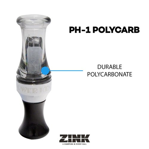 Zink Calls Power Hen-1 (PH-1) Polycarbonate Single Reed Durable Hunting Waterfowl Duck Game Call - Incredible Versatility & Range of Tones