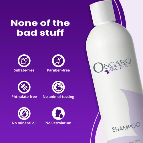 Ongaro Beauty Organic Shampoo - Hydrating Shampoo with Aloe Vera, Probiotic Extracts, Peptides, & Apple Stem Cells - Hair Growth Shampoo for Dry, Oily, & Colored Hair - 12 fl oz
