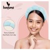 BERIENS, Spa Headband - Make up headband - Spa headband for Washing face - Bubble headband - Makeup headband - Spa Headband for Washing Face with Makeup Remover Pad (BLUE)