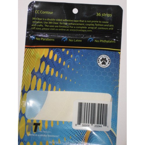 3M 1522 Die-Cut CC Contour.Daily Wear Wig Adhesive,36 Strips Latex Free,Clear Medical Tape