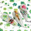 St. Patrick’s Day Nail Art Stickers Shamrock Nail Stickers 3D Self-Adhesive Luck of The Irish Nail Decals Leprechaun Shamrock Nail Deisgn for Women Girls Green Nail Art Supplies Decoration 6sheets