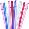 Ayoyo 24 Pcs 11 Inch Reusable Plastic Straws Glitter Party Wedding Holiday Drinking Straw for Tumbler 2 Cleaning Brush Include