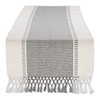 DII Dobby Stripe Woven Table Runner, 13x72 (13x77.5, Fringe Included), Cool Gray