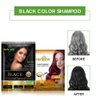 Herbishh Hair Color Shampoo 2 Travel Pack Combo + 1 Pro-Keratin Argan Hair Mask for Deep Conditioning & Hydration 3 in 1 Permanent Hair Dye Shampoo for Grey Hair (Black)