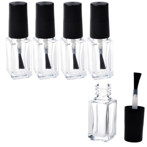 AHIER Nail Polish Bottles, Empty Nail Polish Bottles with Brush Cap (5ml 5P)