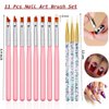 FULINJOY 11 Pcs Nail Art Brush Set, UV Gel Painting Pen Nail Flower Painting Brush Gel Gradient Nail Painting Design Pen, Nail Liner Brushes