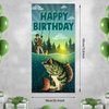 Fisherman Gone Fishing Happy Birthday Banner Backdrop Lake Pole Fishing Fish Fisherman Theme Decor for Men Birthday Party Retirement Party Favors Decorations Supplies 35.4x72.8in-BECKTEN