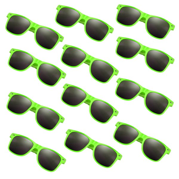 FEPITO 24 Pack Party Sunglasses Bulk for Birthday Party Favors Goody Bag Fillers for Beach Pool Party Toys for Adults, Green