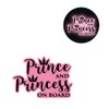 Iprokiu High Intensity Reflective Prince and Princess on Board Sticker for Car Waterproof Baby on Board Car Bumper Window Decal Reflective Safety Sign Kids on Board Car Sticker (Pink)