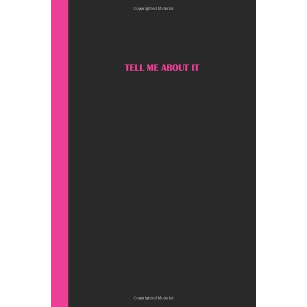 Journal: Tell me about it (Black and Pink) 6x9 - DOT JOURNAL - Journal with dot grid paper - dotted pages with light grey dots