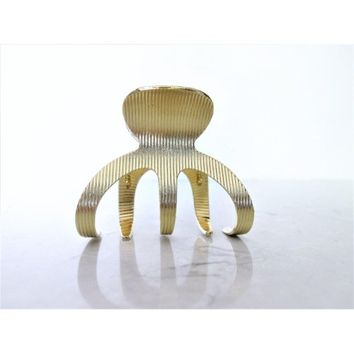 Generic Medium gold tone textured metal hair claw clip
