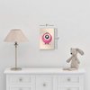 Smile Art Design Lovely Pink Monster Cream Background METAL PRINT Kids Room Decor Metal Wall Art Baby Room Decor Kids Room Decor Nursery Decor Made in the USA- 12x8